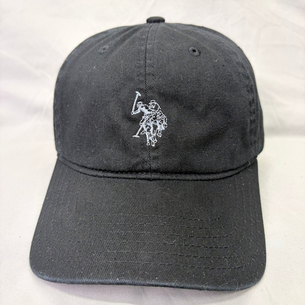 U.S. Polo Assn. Baseball Cap Hat Mens OSFA Black Embroidered Logo Adjustable